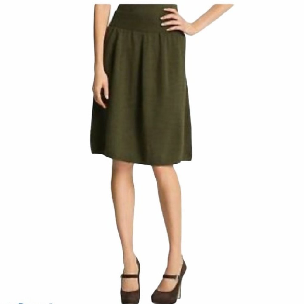 Eileen Fisher 100% Merino Wool Brown Midi Casual Winter Skirt